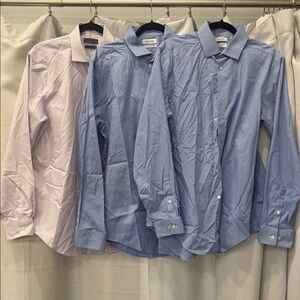 Calvin Klein Men’s Mixed Light Blue & Pale Pink Dress Shirts - 3 Pack